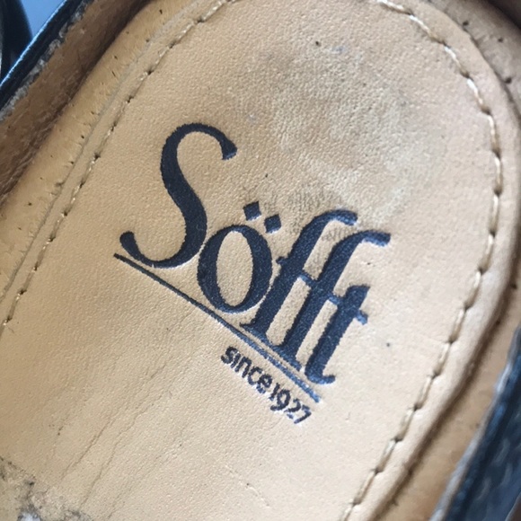 Sofft Black Leather heeled Mules with Studs and Buckles  8.5 - Picture 9 of 12